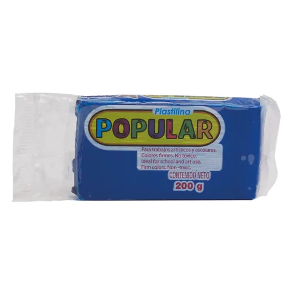 Plastilina Popular Barra Azul Brillante