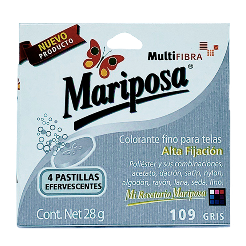 Colorante Para Ropa Mariposa Multifibra Gris 109 - Mariposa