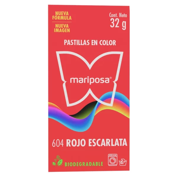 Colorante Para Ropa Pastilla Mariposa Rojo Escarlata 604 - Image 2