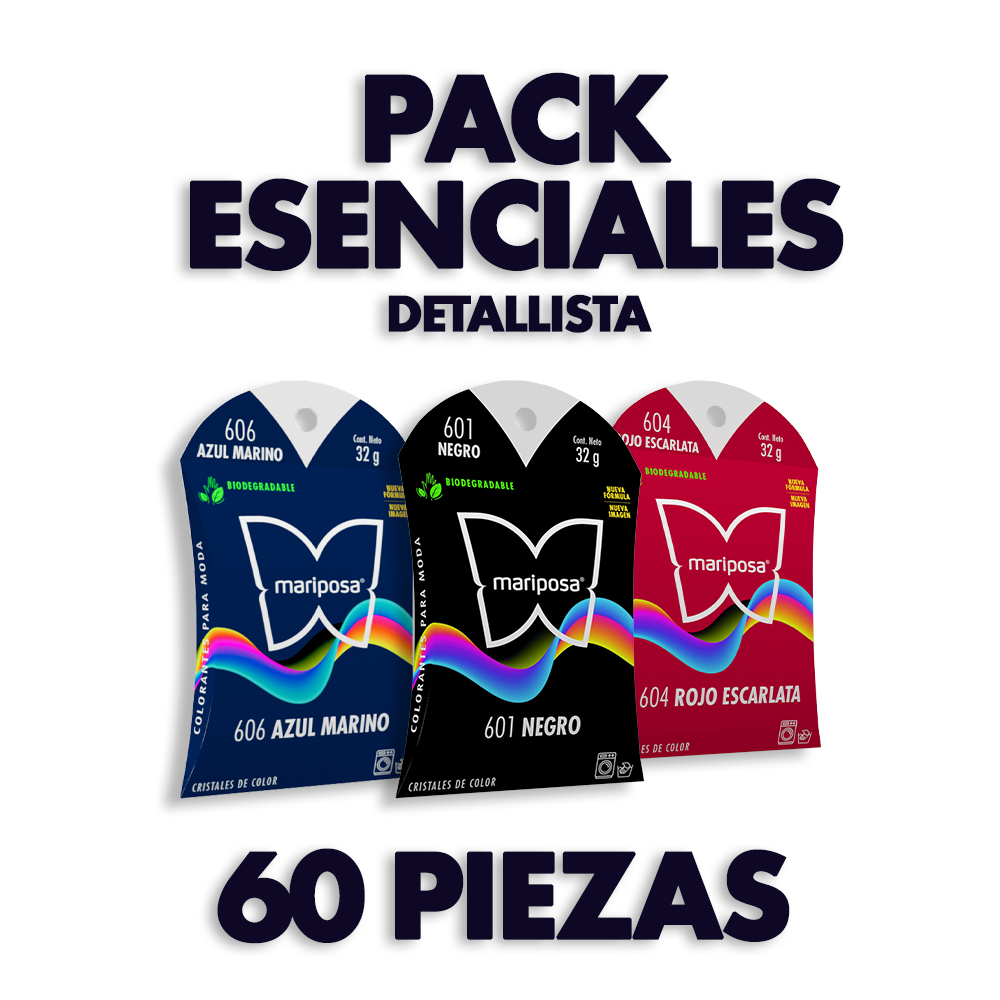 Paquete colorante mariposa 60 piezas